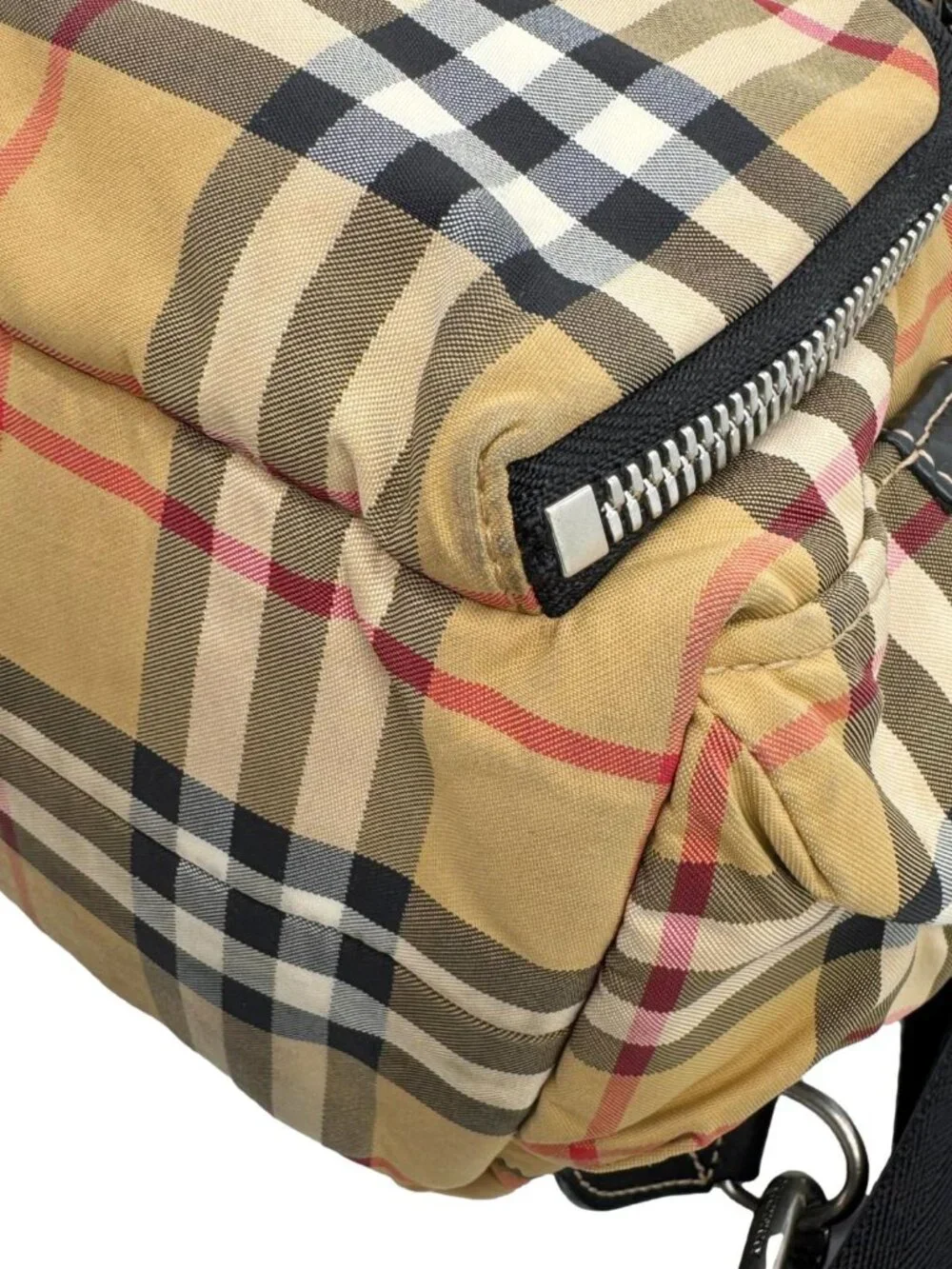 Burberry Rucksack Small Vintage Check Canvas Backpack Bag Beige